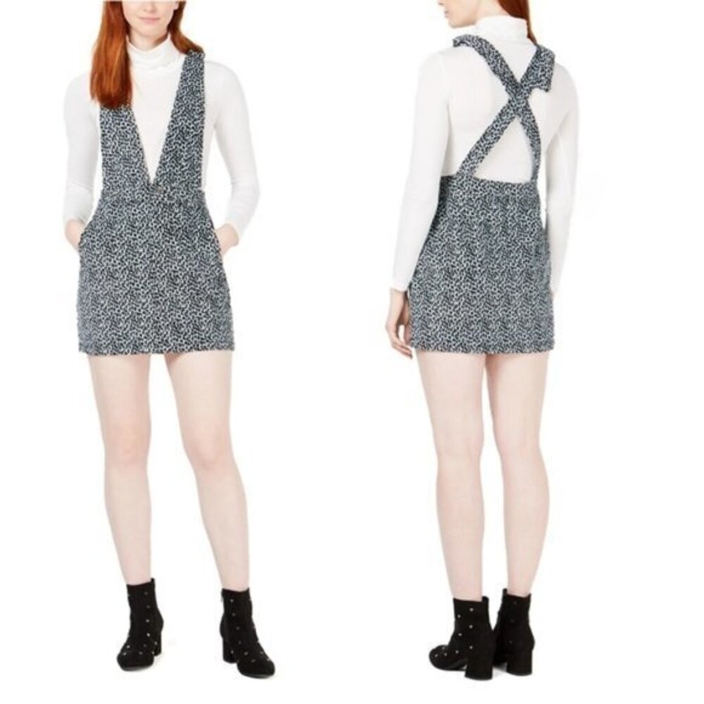 T.D.C.  Leopard Print Corduroy Overall Dress. S